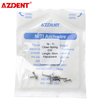 10pcs/Pack AZDENT Dental Orthodontic Close Coil Spring Niti Anterior Teeth Tooth Torque with Big Pull Ring 0.010/0.012*6/9/12mm