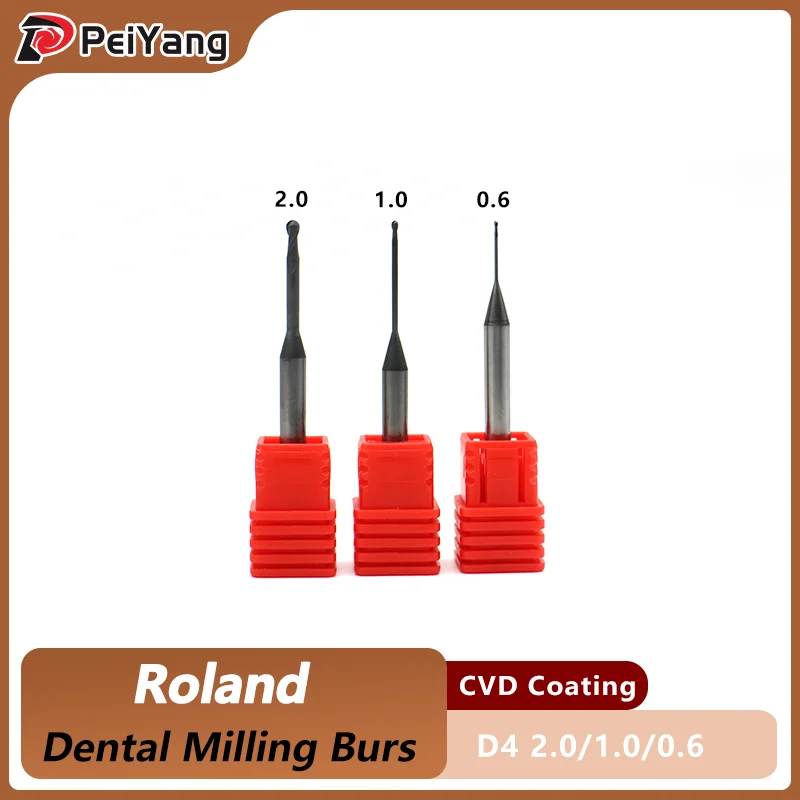 

Roland Dental Milling Burs for Zrconia PMMA Dental Lab 0.6 1.0 2.0mm Grinding Tool Dental Dentistry milling bur cvd dc
