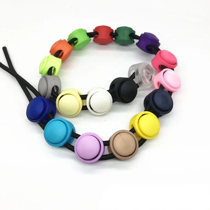 10pcs 16*17mm Multi Colors Plastic Paracord Cord Lock Clamp 2 Hole Toggle Clip Stopper Shoelace Cord Buckles Bag Parts Accessori