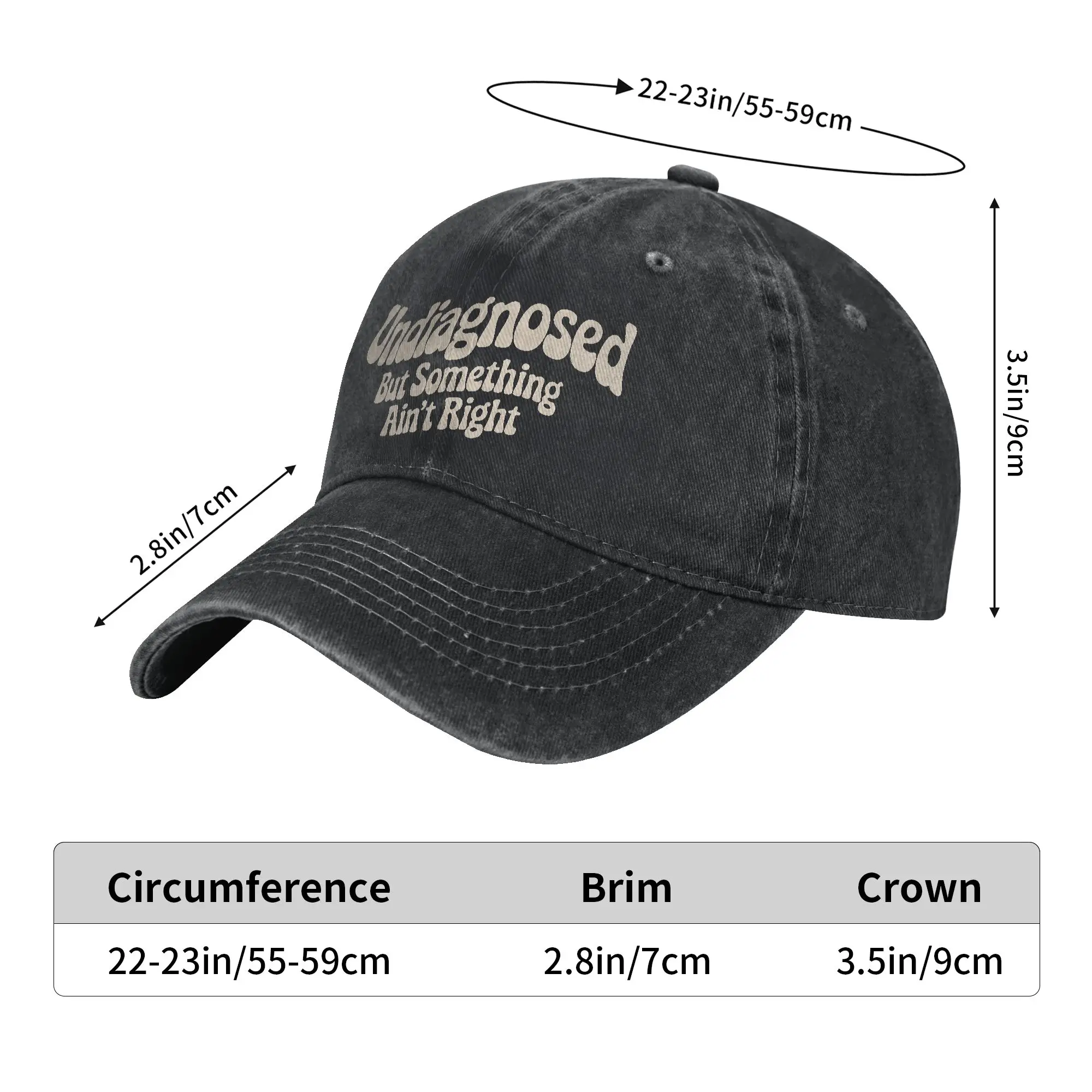 Undiagnosed But Something Ain‘t Right Retro Groovy Design Sun Baseball Cap  Female Male Design Hip Hop Hats Summer Baseball Caps
