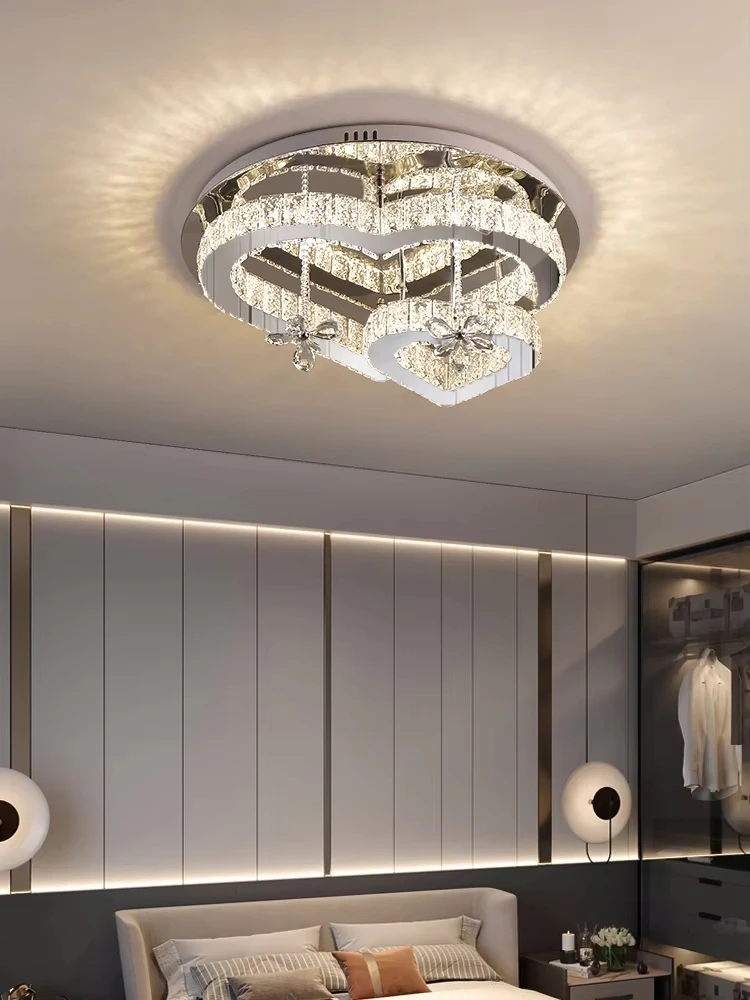 

Хромированная роскошная хрустальная потолочная люстра для гостиной, ресторана, спальни, дизайн в форме сердца, подвесной светильник для помещений, светодиодный светильник