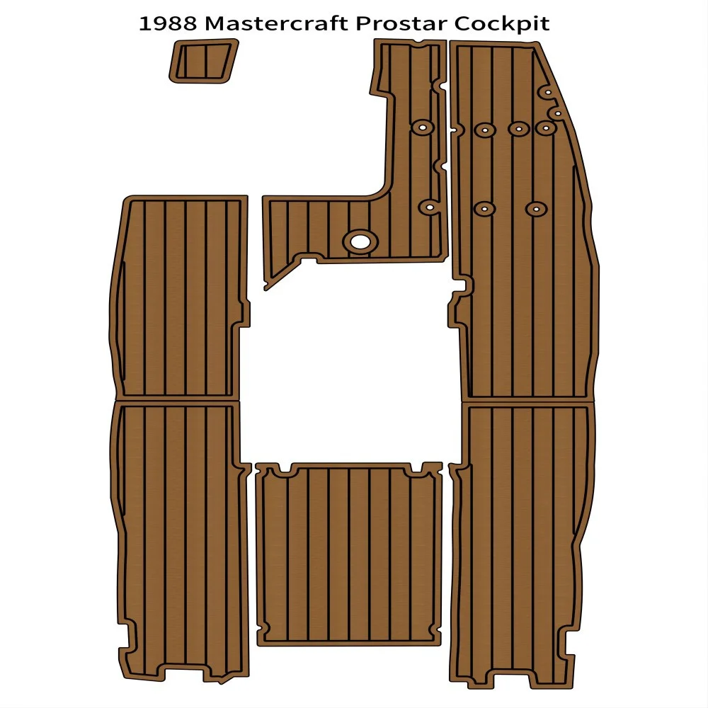 

Quality 1988 Mastercraft Prostar Cockpit Pad Boat EVA Foam Faux Teak Deck Floor Mat