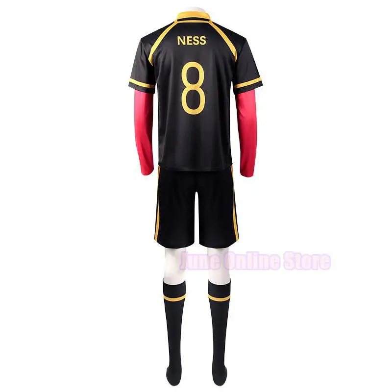 Anime Azul Bloqueio Cosplay Traje para Homens e Mulheres, Camisa De Futebol, Anime, Isagi, Yoichi, Camisas Vermelhas, Peruca, Bastardo Munchen, Kaiser, Kurona