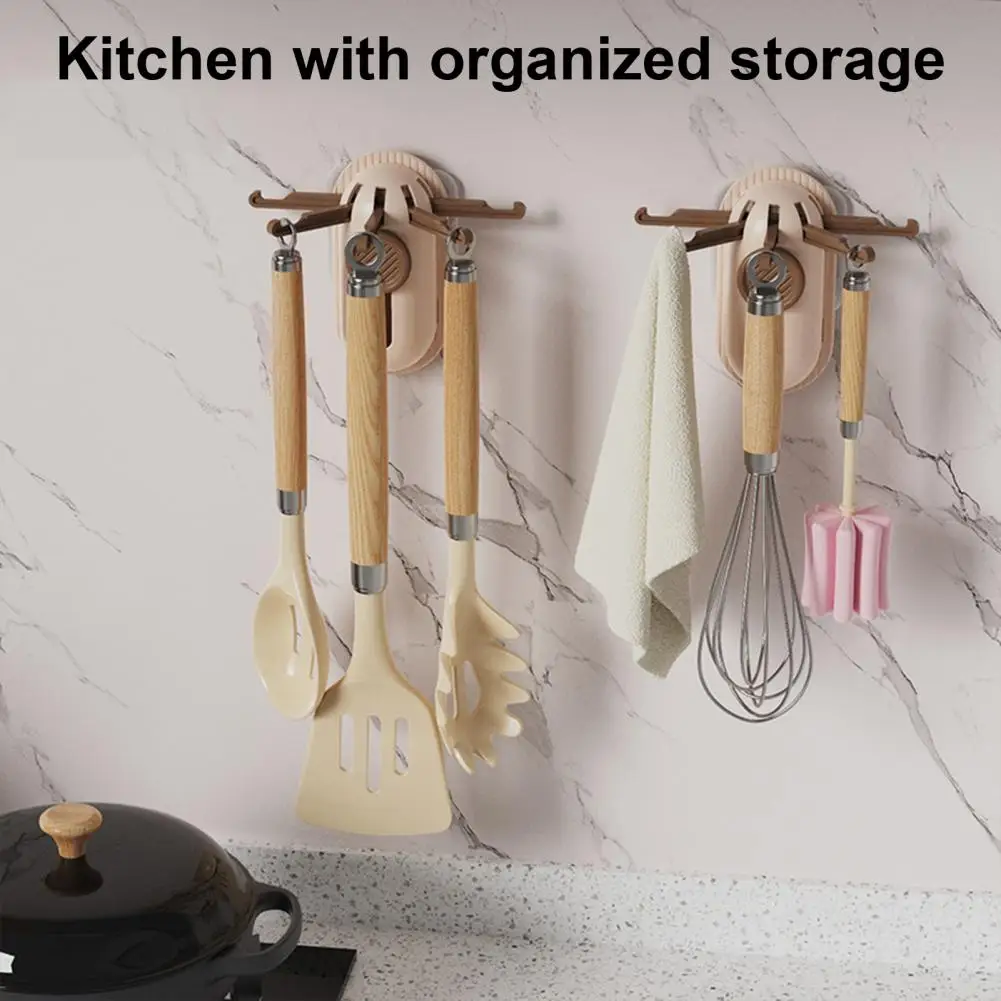 Bedroom Retractable Hook 5-claw Retractable Wall Hook Drill-free Adhesive Kitchen Utensil Hanger Bathroom Storage Organizer