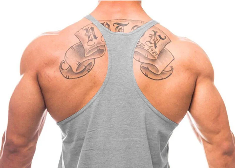 Muscle Guys Gym Clothing Bodybuilding Stringer Tank Top Men Cotton Vest Y Back Sleeveless Shirt Sports Singlets Workout Tanktop