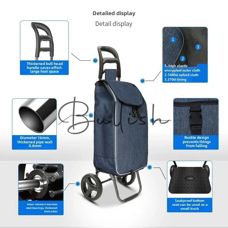 Shopping cart Small trolley Light Foldable Elderly Hand Carts Handling