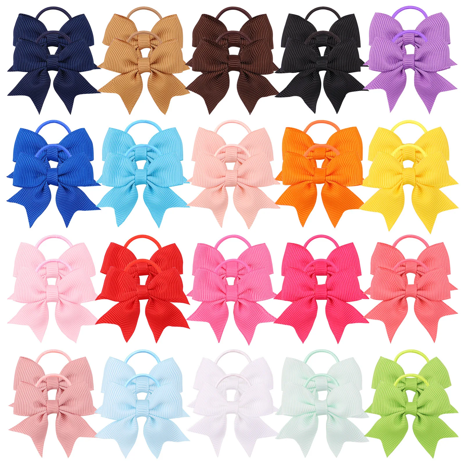 20Pieces Babies Tiny 2Inches  Hair Bows Rubber Bands Hair Ropes Ponytail Holders for Baby Girls Infant Kids Hair Accessory