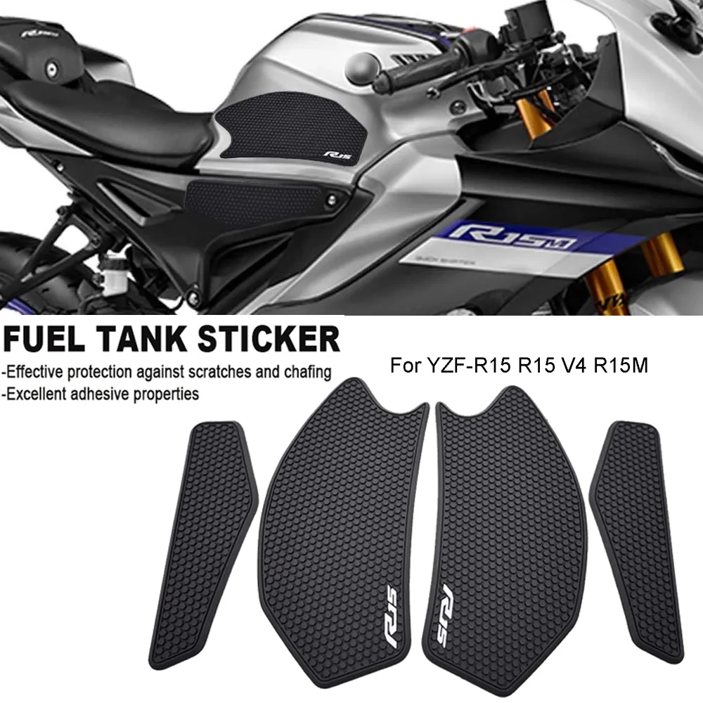 For YZF-R15 R15 V4 R15M Motorcycle Reservoir pad Protector Stickers Decal Gas Knee Grip Traction Pad Side Sticker
