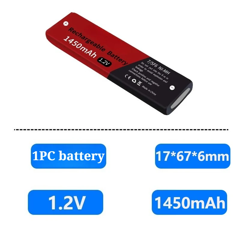 7/5F6 1.2V 1450mAh Rechargeable Ni-MH Gumstick Battery for Sony Walkman Aiwa Panasonic MD CD Player battery + USB Charger Kit