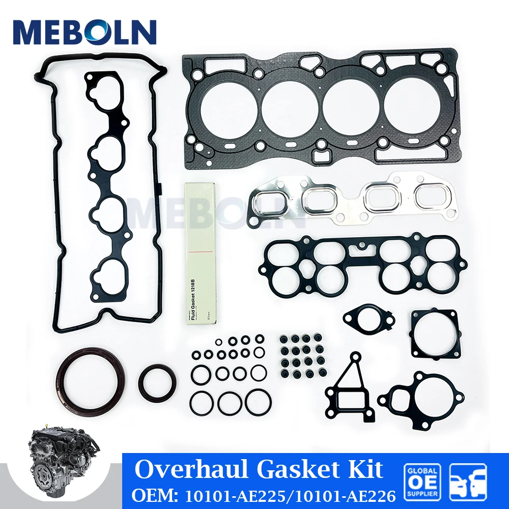 QR25 T30 Engine Overhaul Gasket Kit For Nissan X-TRAIL 2.5L 16V QR25DE Car Accessories 10101-AE225 10101-AE226 Full Repair Set
