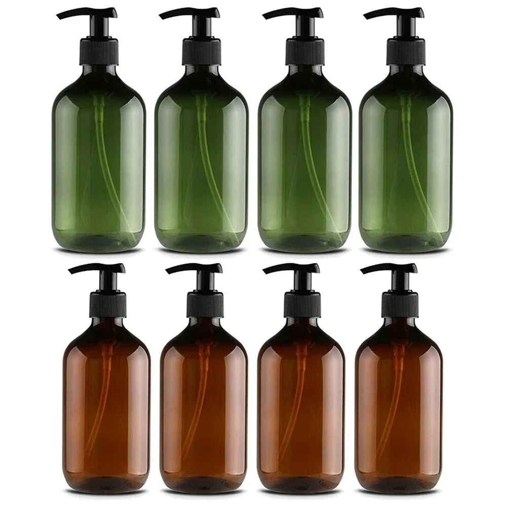 

4PCS 500ML Portable Empty Pump Dispenser Bottles Shampoo Lotion Durable Refillable Containers For Liquid Bathroom Soap Bottles