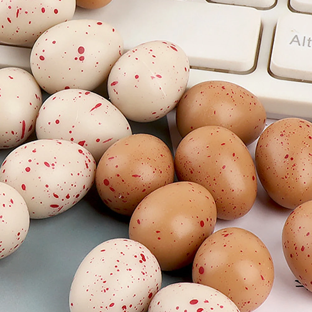

20pcs Simulated Egg Ornaments Realistic Decorative Vase Filler Artificial Easter Garland Office Display Toy