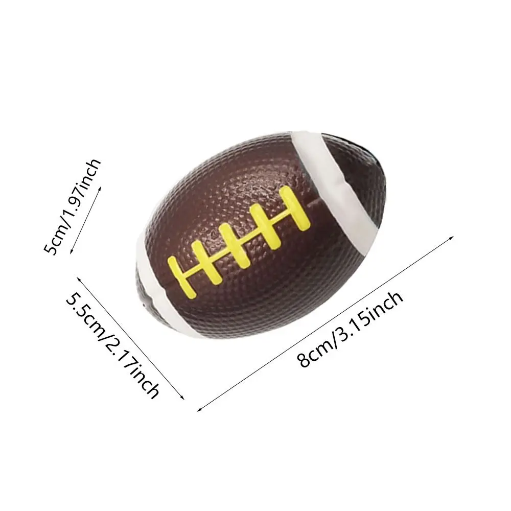 4 pièces rétro PU doux américain Rugby Mini rebond lent Fidget jouets motif sculpture doux sport Rugby Football balle d'entraînement