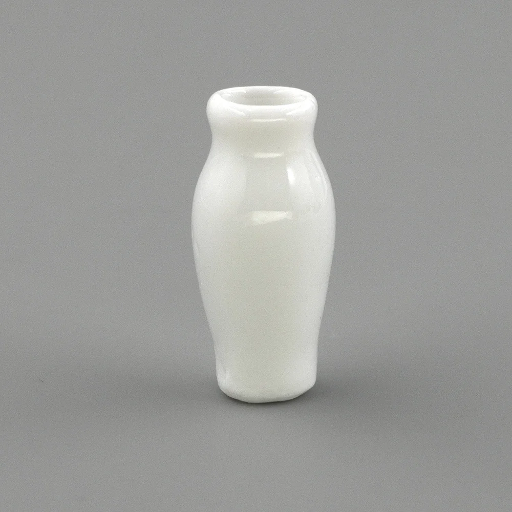 1/12 Dollhouse Miniature Accessories Ceramic Flowerpot Simulation White Vase Model for Doll House Decoration ob11