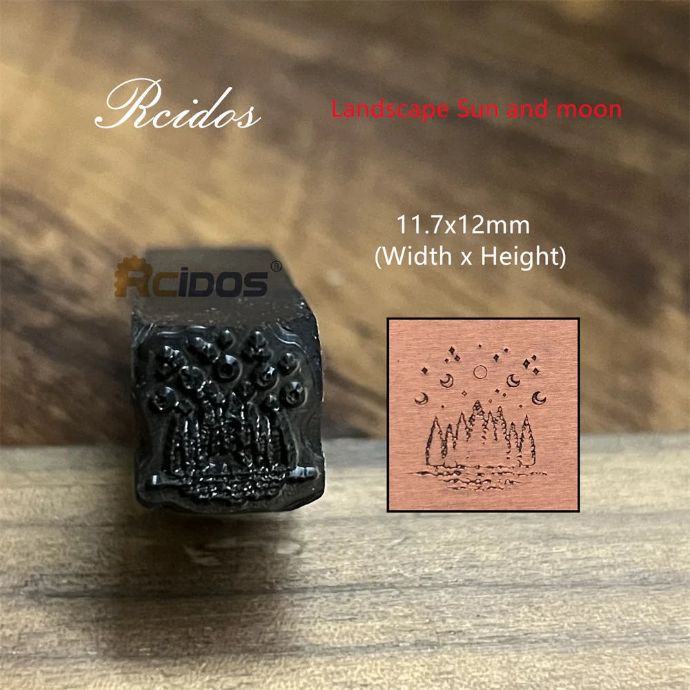 

Landscape Sun and moon Design stamp 11.7x12mm(Width x Height),RCIDOS DIY Bracelet/jewelry symbols steel stamp