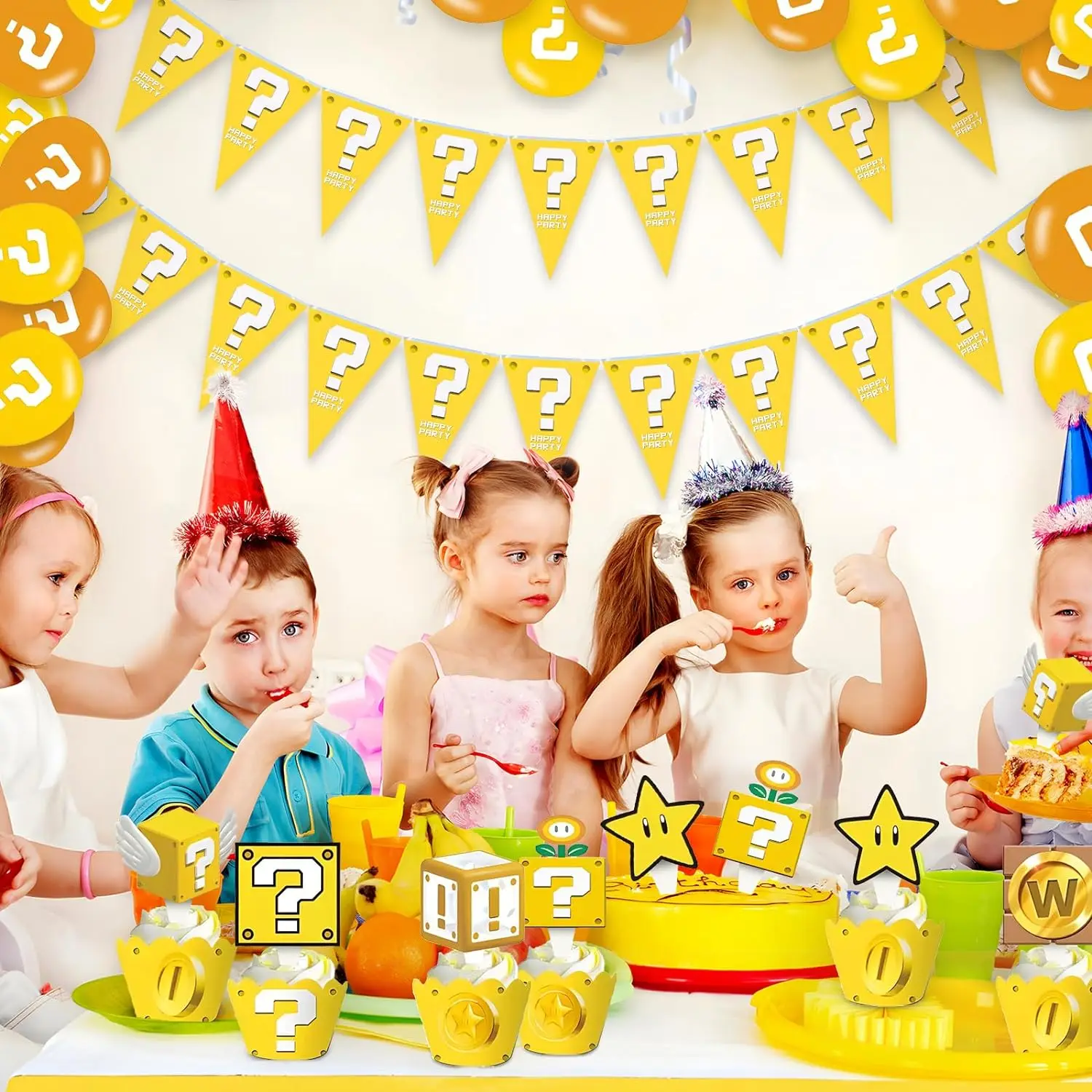 Super Mario Happy Birthday Banner decorazione per feste Mario Pennant tirando Hanging Party Garland Flag Kid Favor forniture per feste fai da te