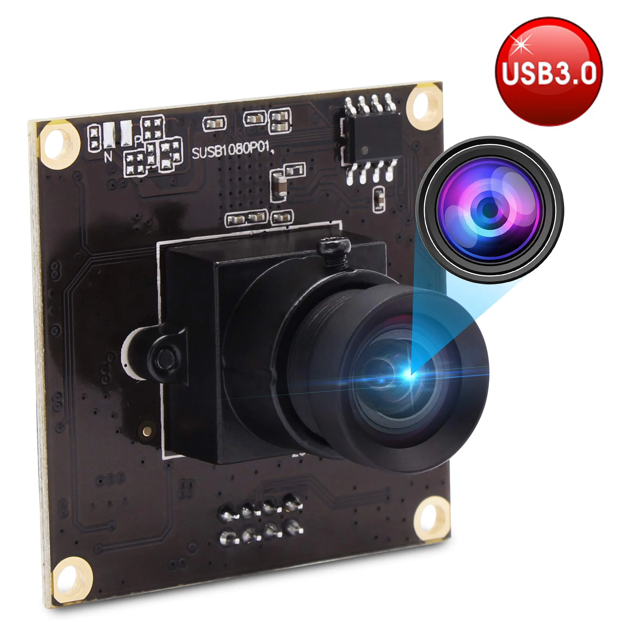 ELP 1080P USB3.0 Camera Module High Speed 50fps PC Webcam with No Distortion Lens 2MP IMX291 Mini Industrial Lightburn Camera