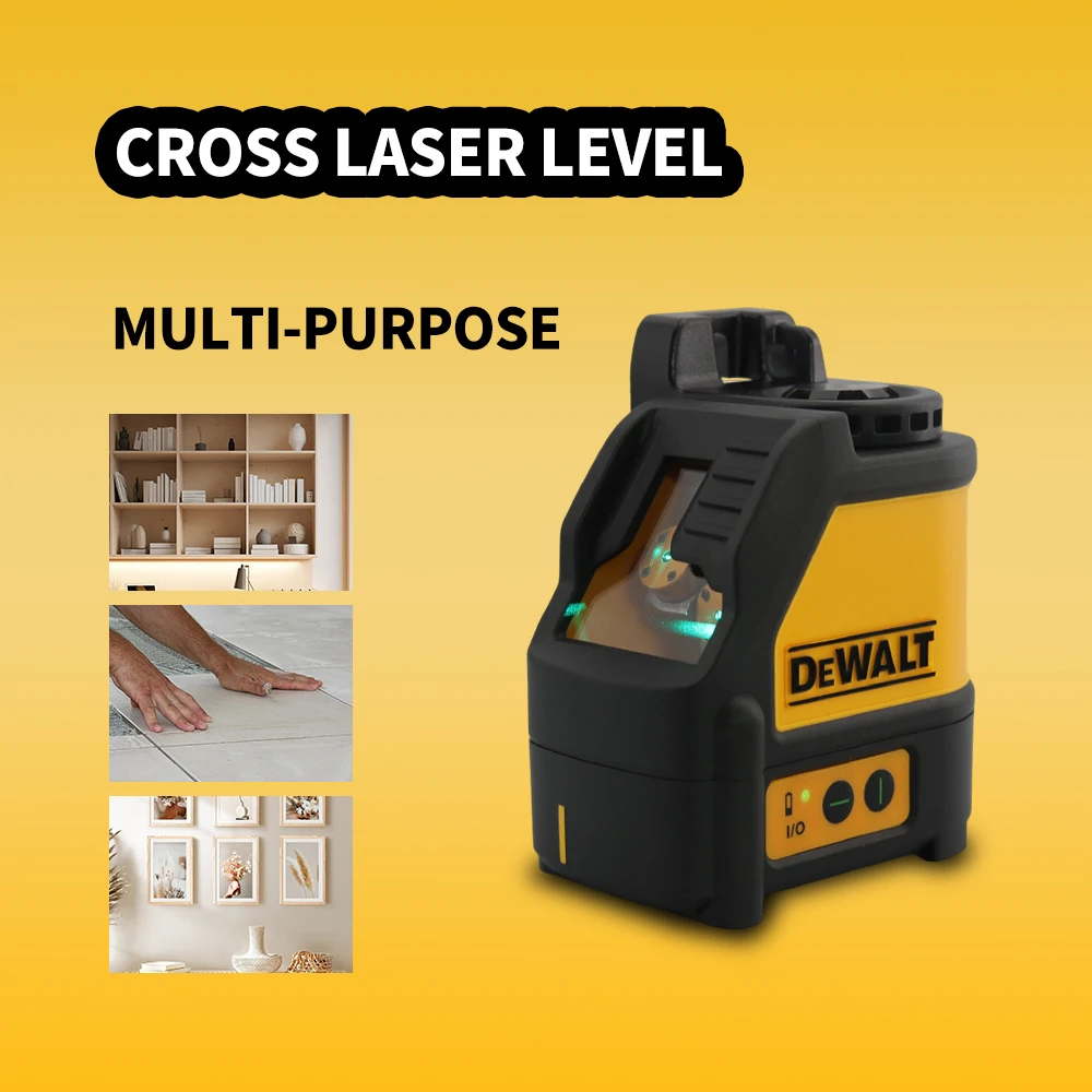 DEobstruT-Niveau laser DW088CG avec boîtier, 30m, auto-décrochage, ligne croisée verte, laser horizontal et vertical