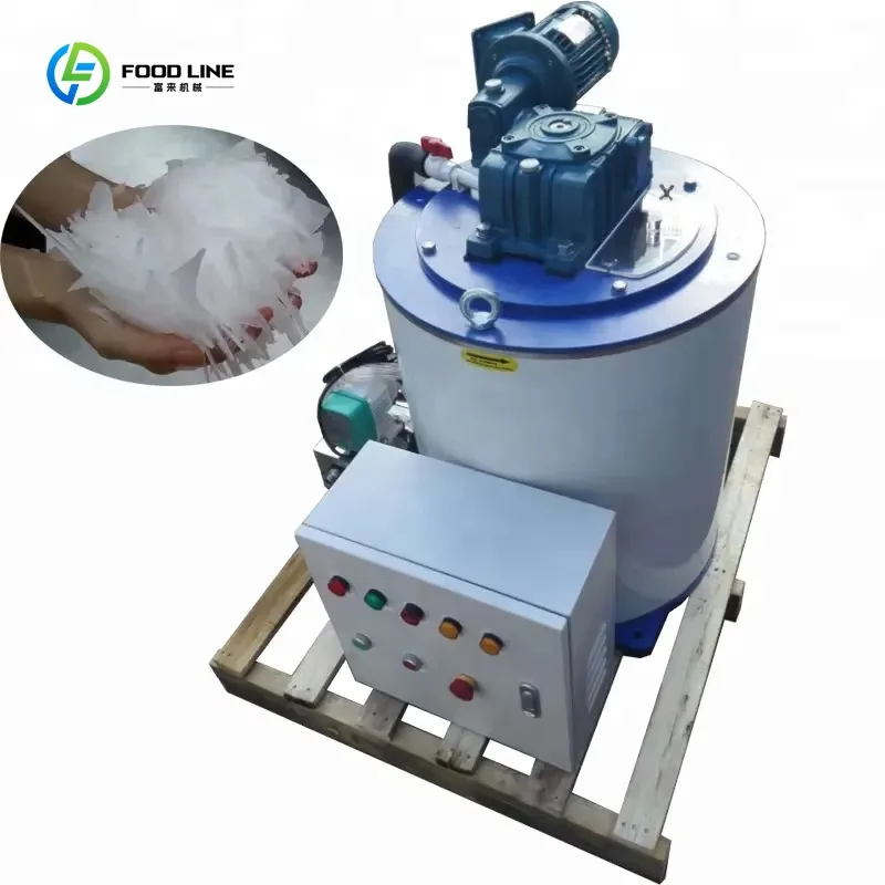 Custom Compressor Equipped Water Cooled Flake Ice Maker,10ton 20ton 30ton for Chemical Plants Concrete Construction