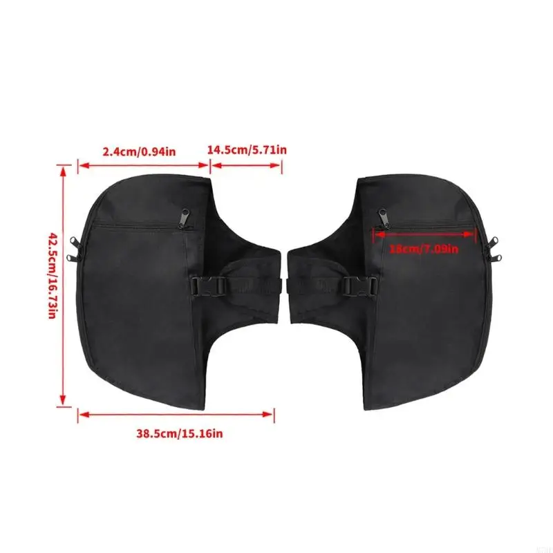 M76E Werkzeugtaschen für Motorräder und Fahrräder, Paar, Nylon-Schutzbügel-Tragetaschen mit Außentasche vorne, Hauptfach und – Detail 6