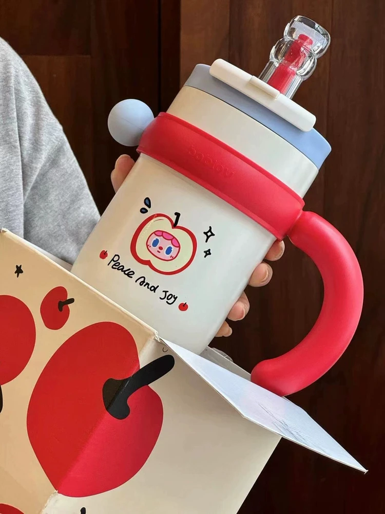 

Bablov Large Capaci Cerc Insulated Water Bottle with St for Women Ice King Cold Preservation Cup Portable Double Drink