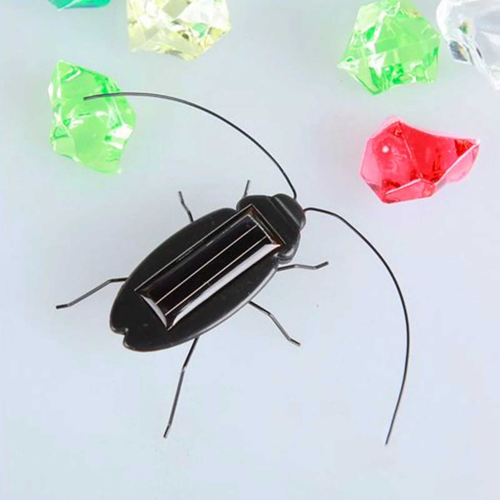 Solar Insect Fake Roach Toy Cognitive Training Black Simulation Roach Tricky Toys Christmas Halloween Party Favor