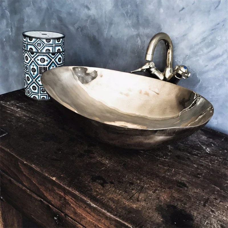 Lavabo da appoggio in bronzo lavabo da bagno di lusso leggero