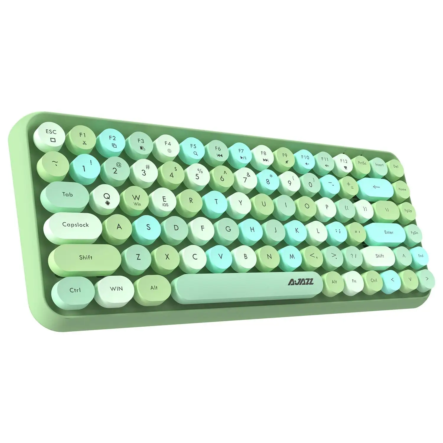 

Black Jue 308i Cat Pet Theme Bluetooth-клавиатура, совместимая с мобильным телефоном и компьютером, 84 клавиши в стиле панк