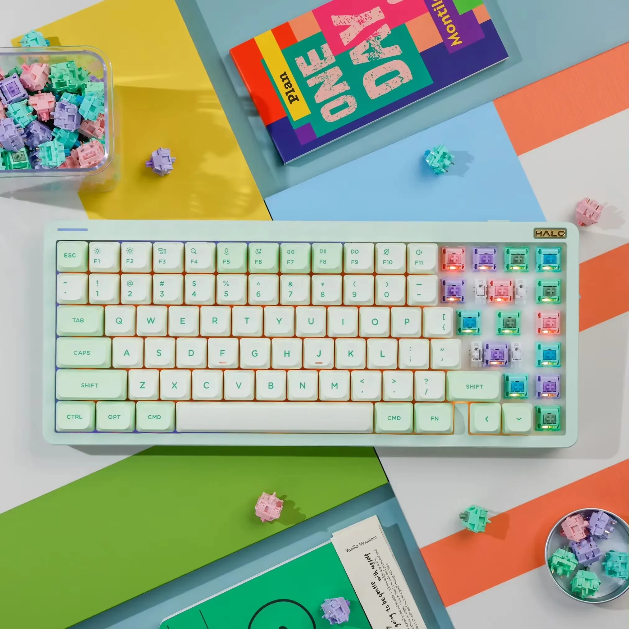 Zuoce-カラフルなマカロンスイッチ,hifiリニアスイッチ,メカニカルゲーミングキーボード,PCゲーマーアクセサリー,42g