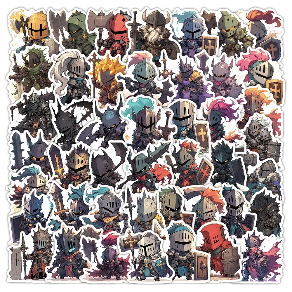 54 قطعة ملصقات الفارس الوحش الكرتون أنيمي شخصية الكتابة على الجدران الديكور جراب هاتف ، الأطفال ملصقات ثابتة مكافأة #1