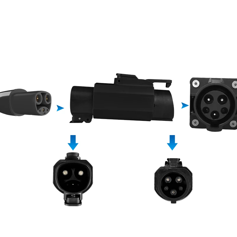 مُحول شحن تيسلا NACS-Type1 مع قفل شحن سريع - 250 فولت 12.5 كيلووات 50 أمبير AC للمشاكلات الكهربائية SAE J1772