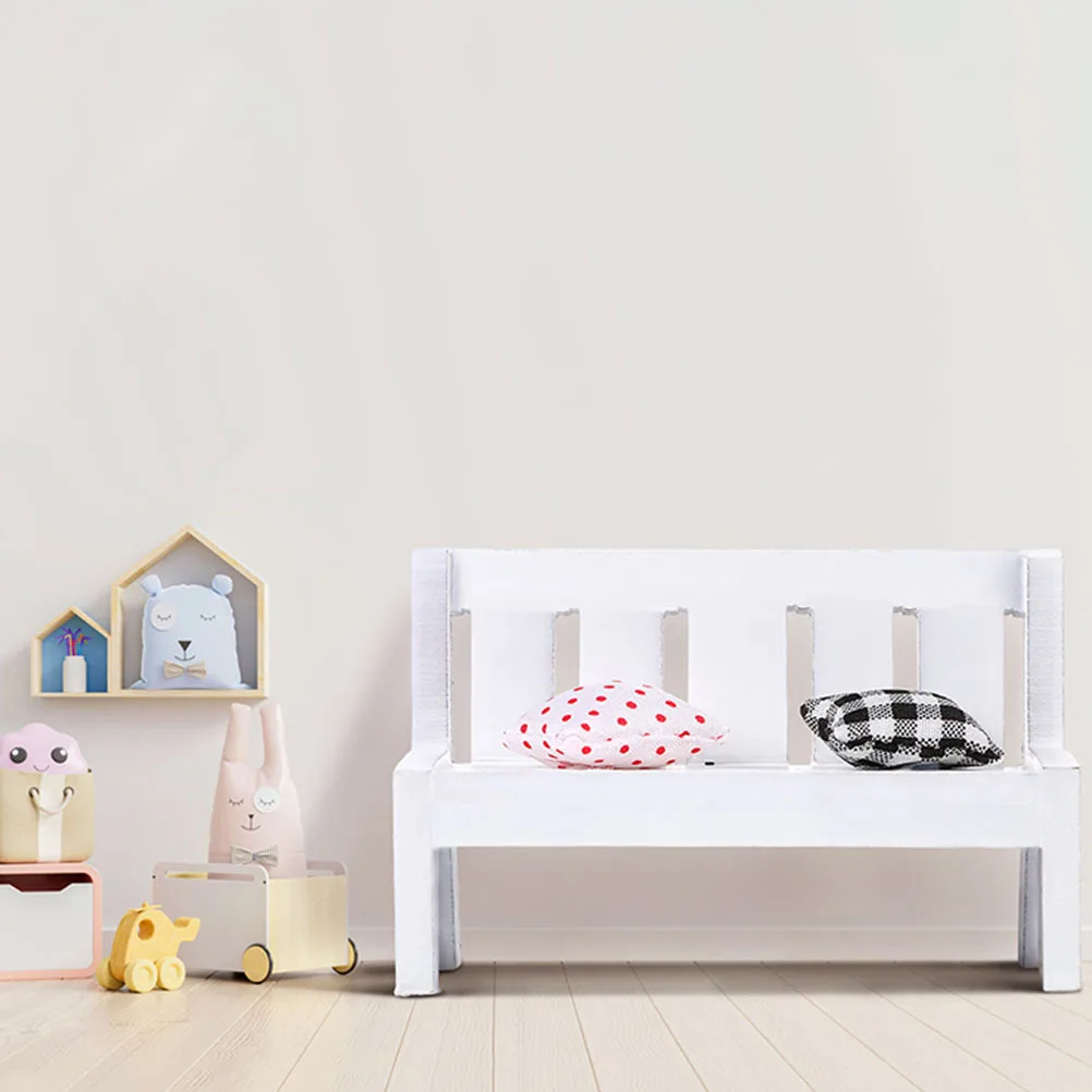 2-set mini-meubels klein bankje decor voor poppenhuis simulatie accessoires micro landschap scène prop mini-ornament