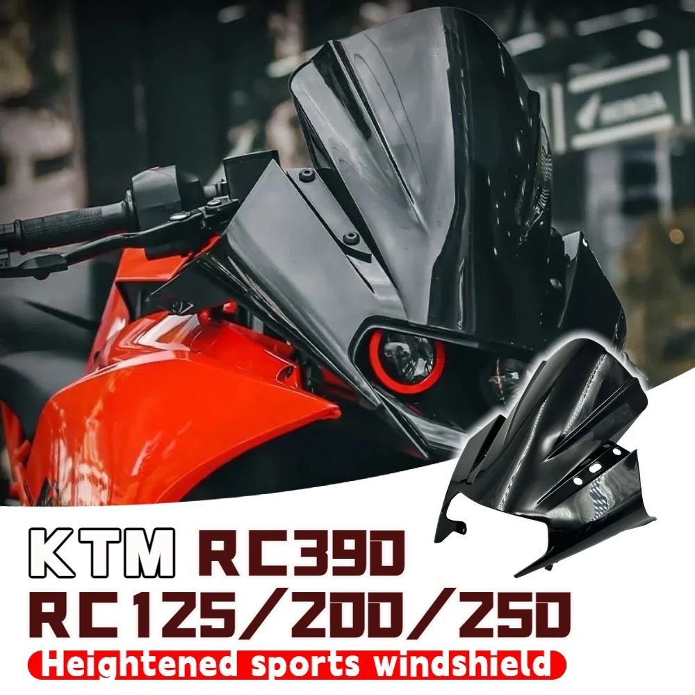 

Suitable for RC390 RC250 RC200 RC125 2014 -2017 2018 2019 2020 2021 2022 2023 Motorcycle Windshield Aluminum Kit Deflector