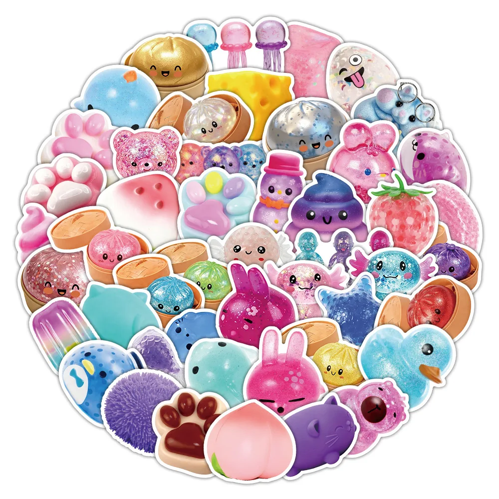 50 Stück Squishy Spielzeug Graffiti-Aufkleber Niedliche Kreative Cartoon-Sticker DIY Gepäck Handy Gitarre Scrapbook Wasserfeste Aufkleber Kinderspielzeug – Detail 3