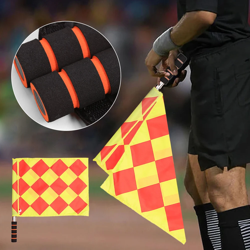 Soccer Referee Kit Referee Flag Red and Yellow Cards with Whistle Notebook and Pencil for Sports Soccer Football