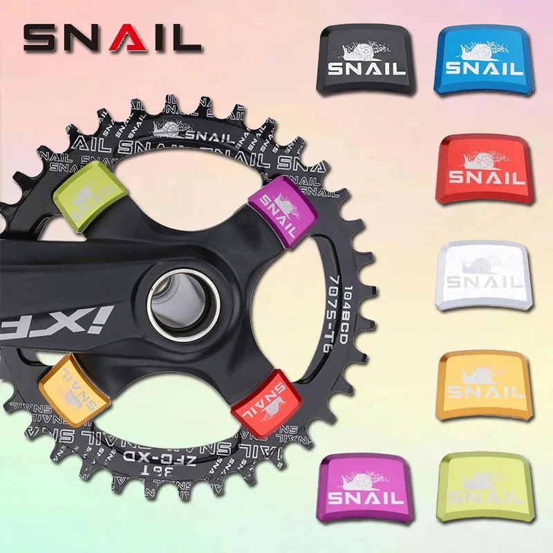 

SNAIL Bike Chainring Bolts 4pc Aluminum Alloy MTB Bicycle Chainring Screws Durable Chainwheel Screw Crankset Bolt Bike Parts