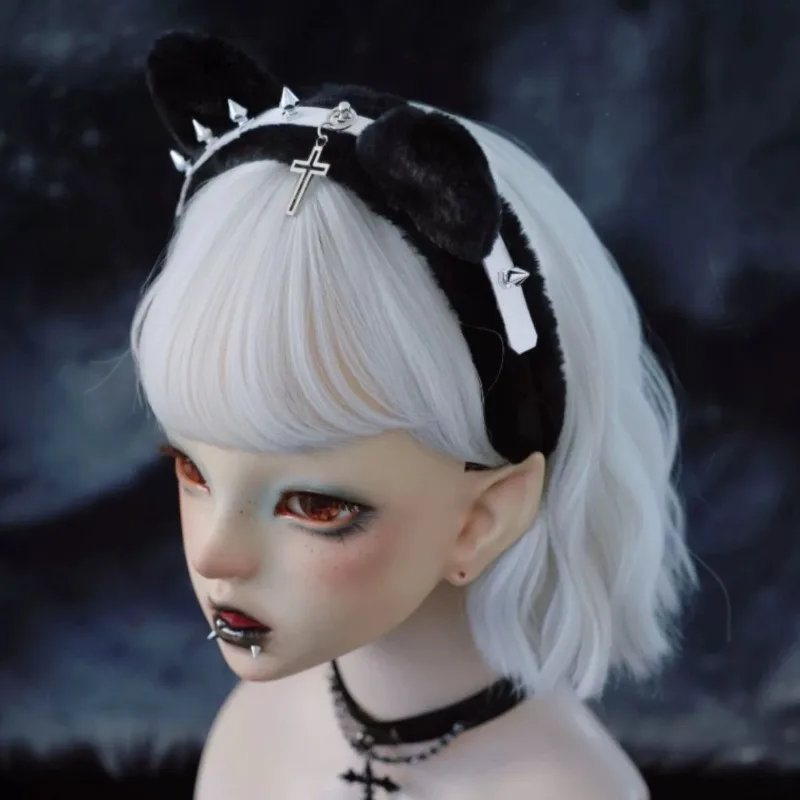 Amerikaanse Lolita Hoofddeksels Retro Harajuku Gothic Hoofdband Vrouwelijke Kawaii Kat Oor Ontwerp Hoofdband Populaire Cosplay Haaraccessoires