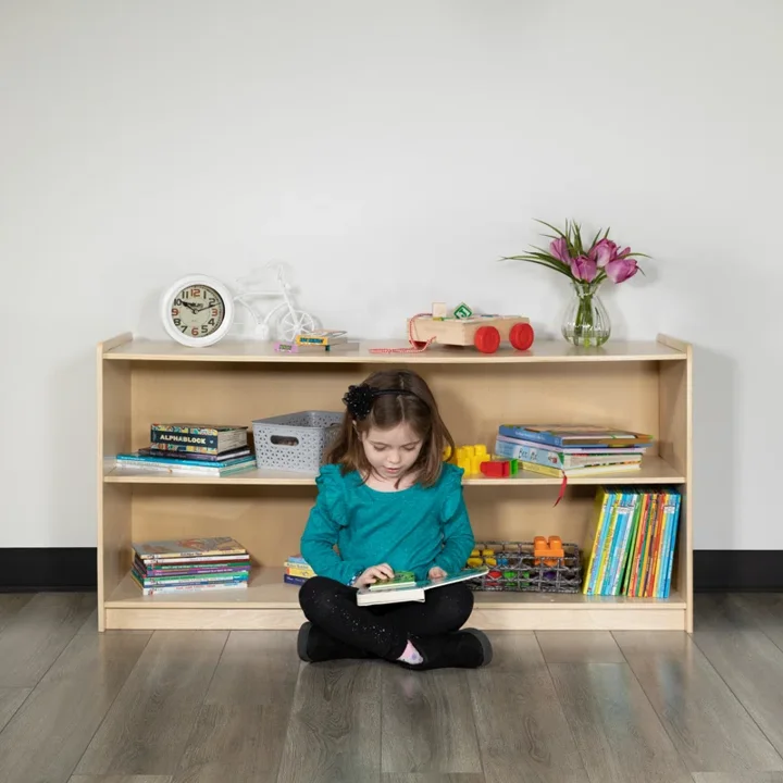 Z DU'S Modern Solid Wood Bookcase, Double-Layer Open Bookshelf, Children's Wooden Cabinet For Home And School UseZ