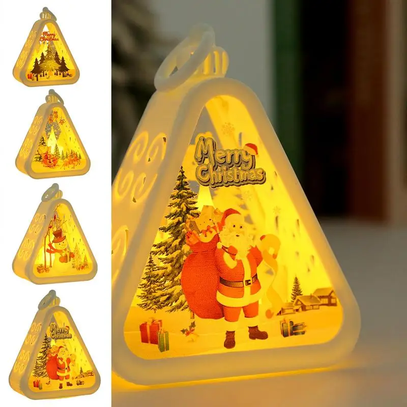 Christmas Tabletop Lamp Christmas Indoor Pendant Light Warm Glow Light Lamp Stand Battery-Powered Nursery Sleep Light For Indoor