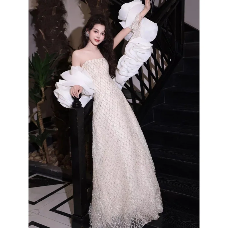 2024 جديد المرأة ثوب مسائي الزفاف الدكتور تألق بوستير كوكتيل الدكتور الزفاف ower استقبال الدكتور منتصف تنورة وسط الخصر