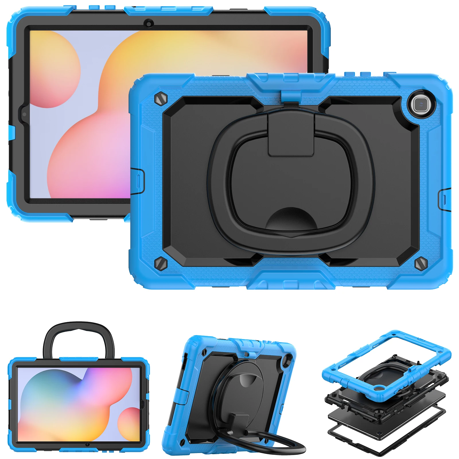 Case Universal For Samsung Galaxy Tab S6 Lite 10.4 2024 2022 2020 SM-P620 P625 P613 P619 P610 P615 Rotating Stand Hybrid Cover