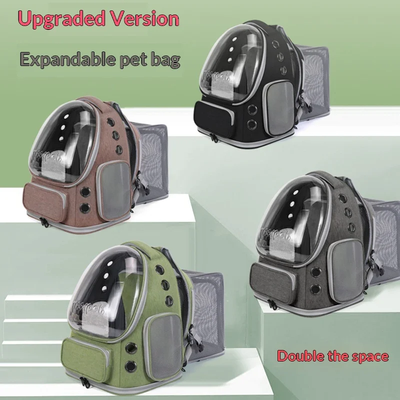 

Expandable Portable Cat Carrier Backpack, Breathable Large Capacity Handheld/Double Shoulder, All-Season Travel Bag for Cats