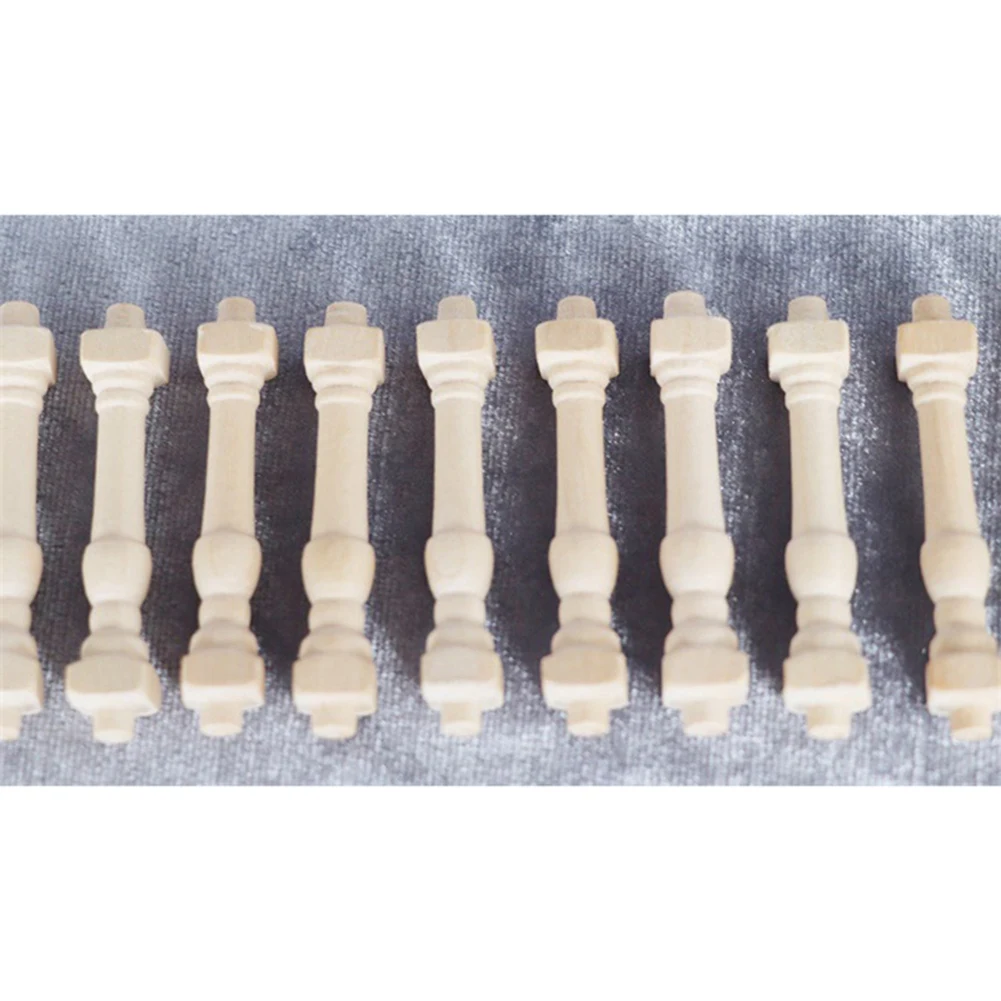 AS96-24Pcs DIY Spindles Balusters Casa de bonecas de madeira em miniatura escala 1/12 Decoração de corrimão de escada