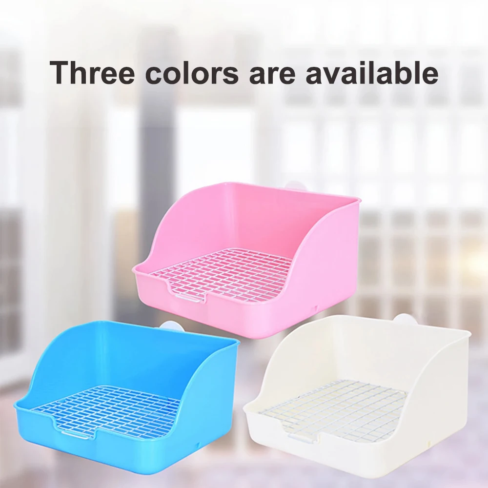 أرنب صندوق نفايات بلاستيكي مستطيلة مرحاض الحيوانات الأليفة شينشيلا الأرنب قعادة المدرب الزاوية الحيوانات الصغيرة القمامة تبول عموم الأرنب المدرب