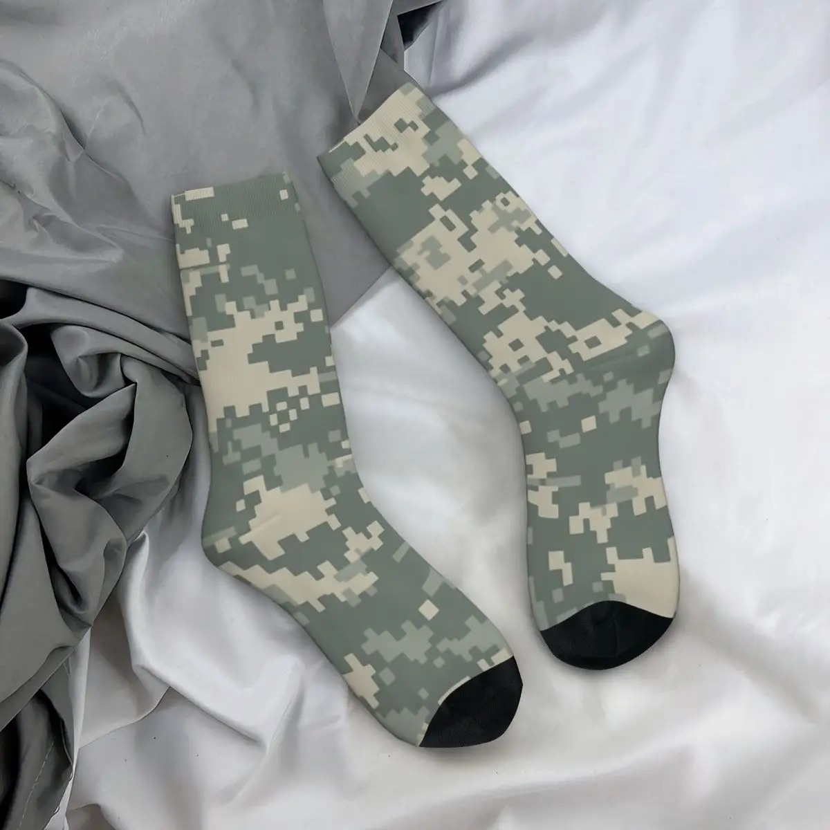 Happy Funny Men\'s Socks Army ACU Vintage Harajuku Camo Camouflage Street Style Novelty Crew Crazy Sock Gift Pattern Printed