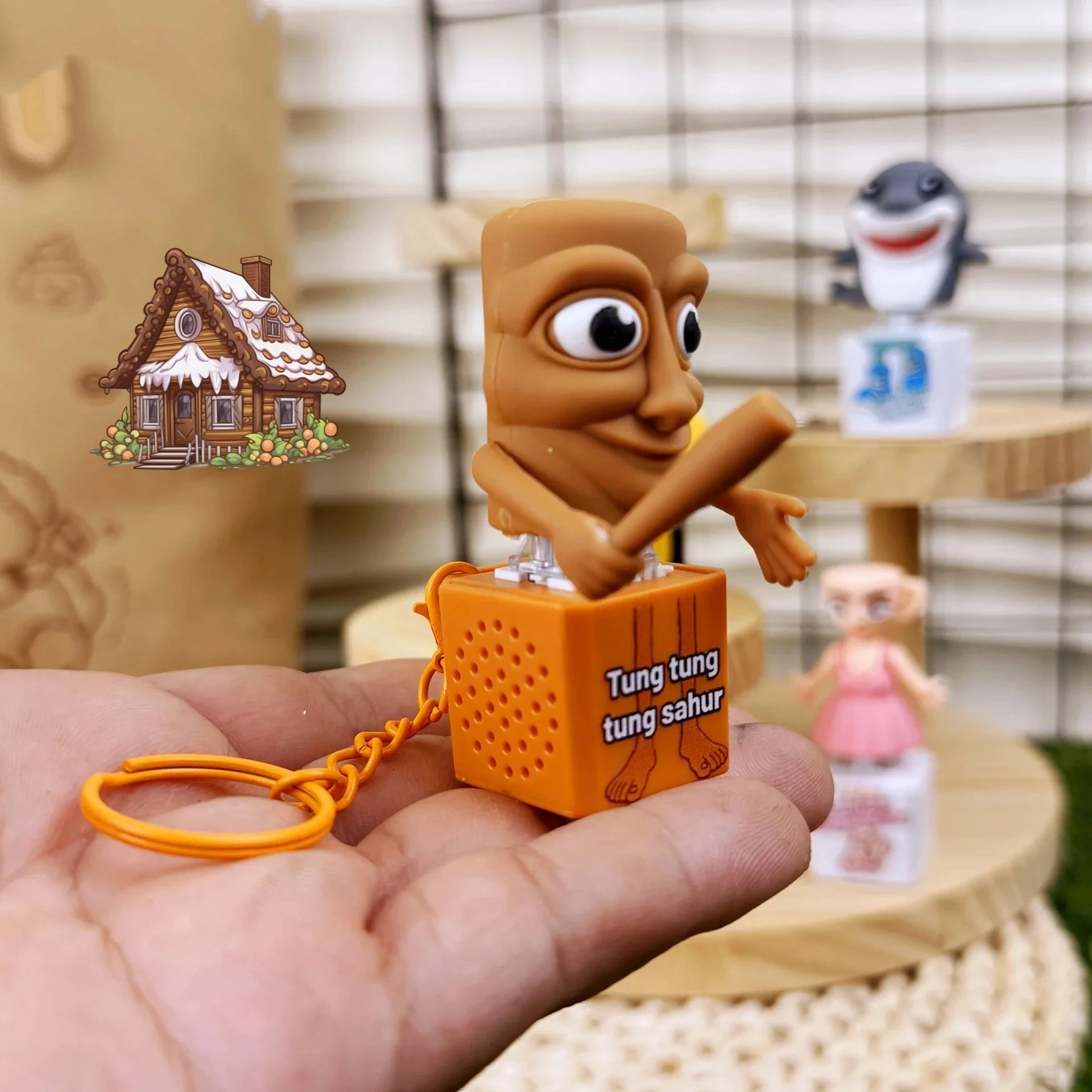 Nuevo Brainrot bolsa de juguete clásica llavero de coche colgante Tralalero Tralala llavero botón de sonido luminoso Tungtung Sahur regalo de Halloween