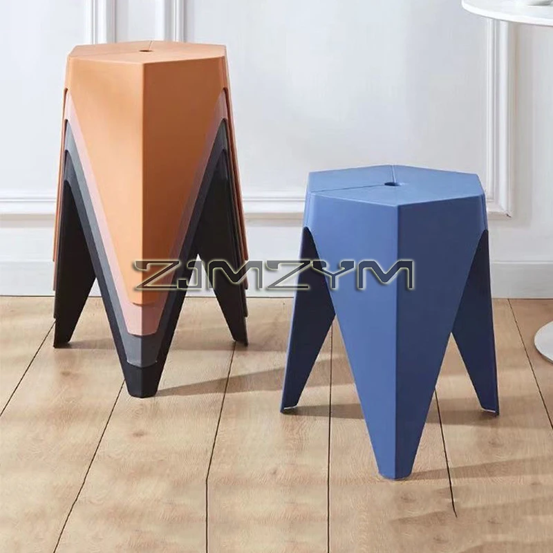 Stackable Stool Shoe Replacement Bench Footstool Reinforced Thick Plastic Small Stool Durable  Stool Chair