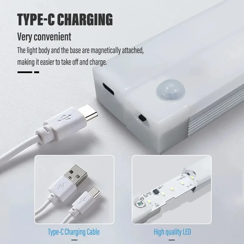 30cm/11.81inch Magnetic Smart Sensor Cabinet Rechargeable Night Light Home Closet Light Support Infinitely Dimmable Aespa