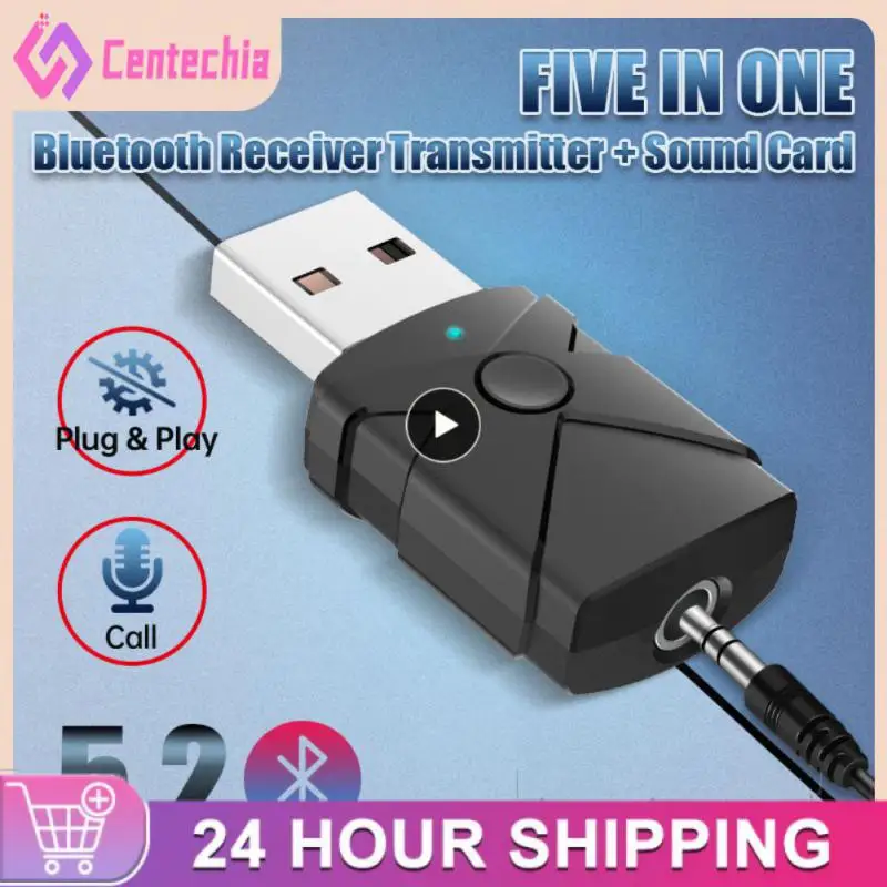 5 in 1 Adapter For Speaker Headset Car Wireless Audio Receiver/Transmitter Dual Function 5.2 USB Dongle