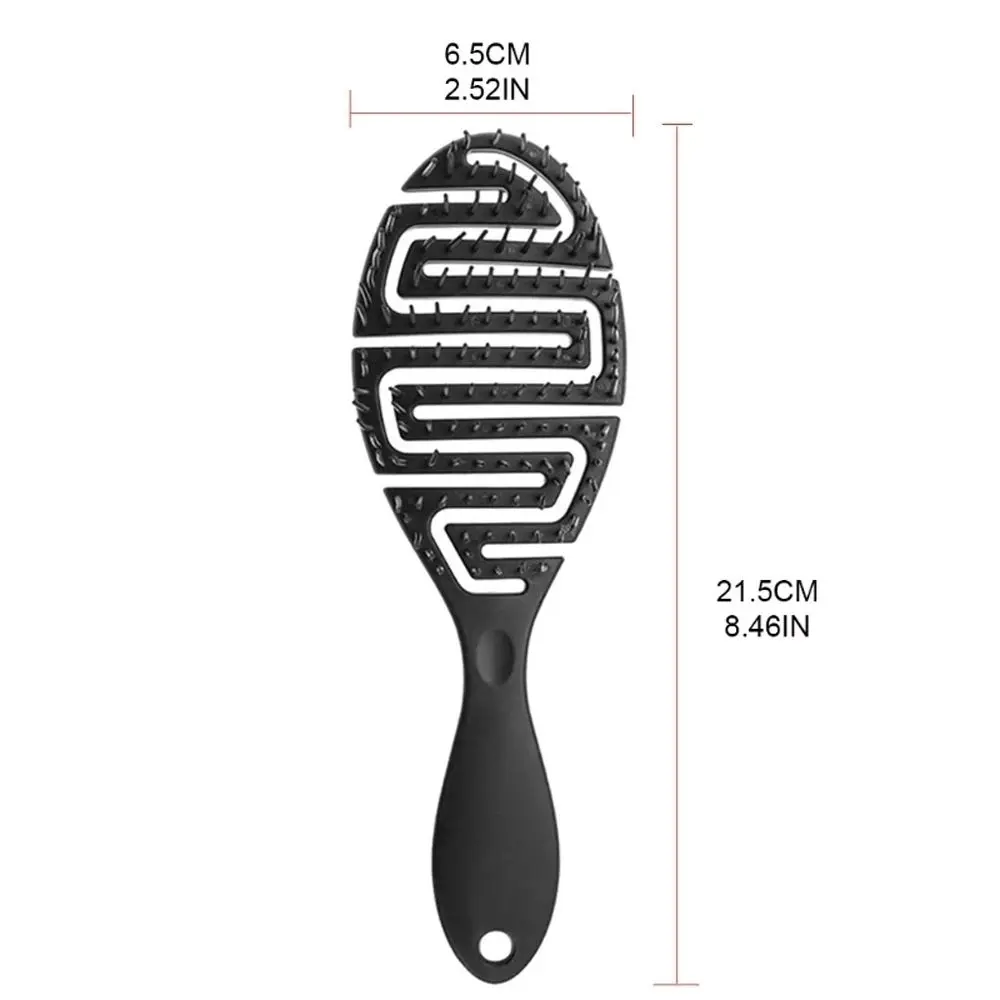 Fluffy TPE Used On Wet Hairdressing Curling Shape Flex Hair Massage Comb Curved Hair Brush Wet Dry Comb Hair Styling Tool